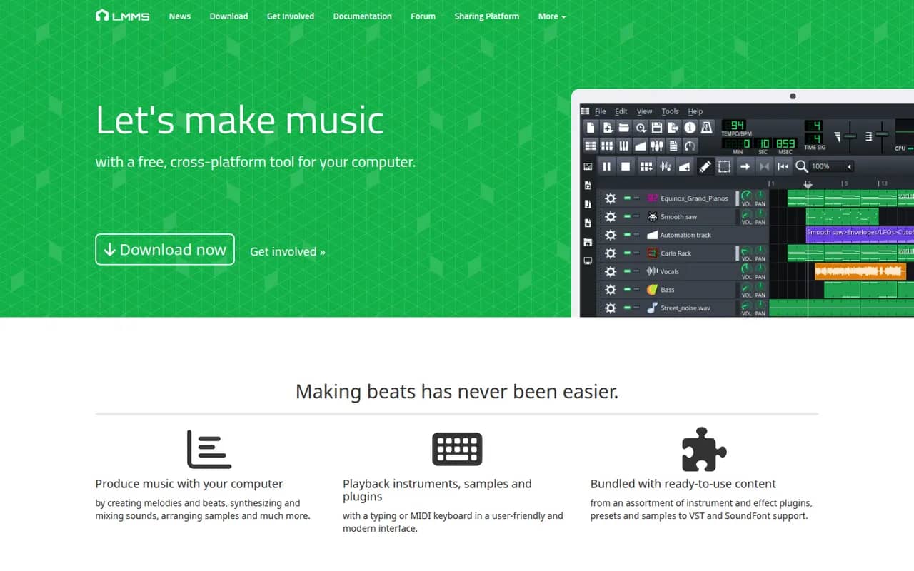 LMMS website screenshot