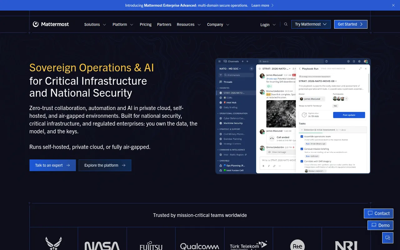 Mattermost website screenshot