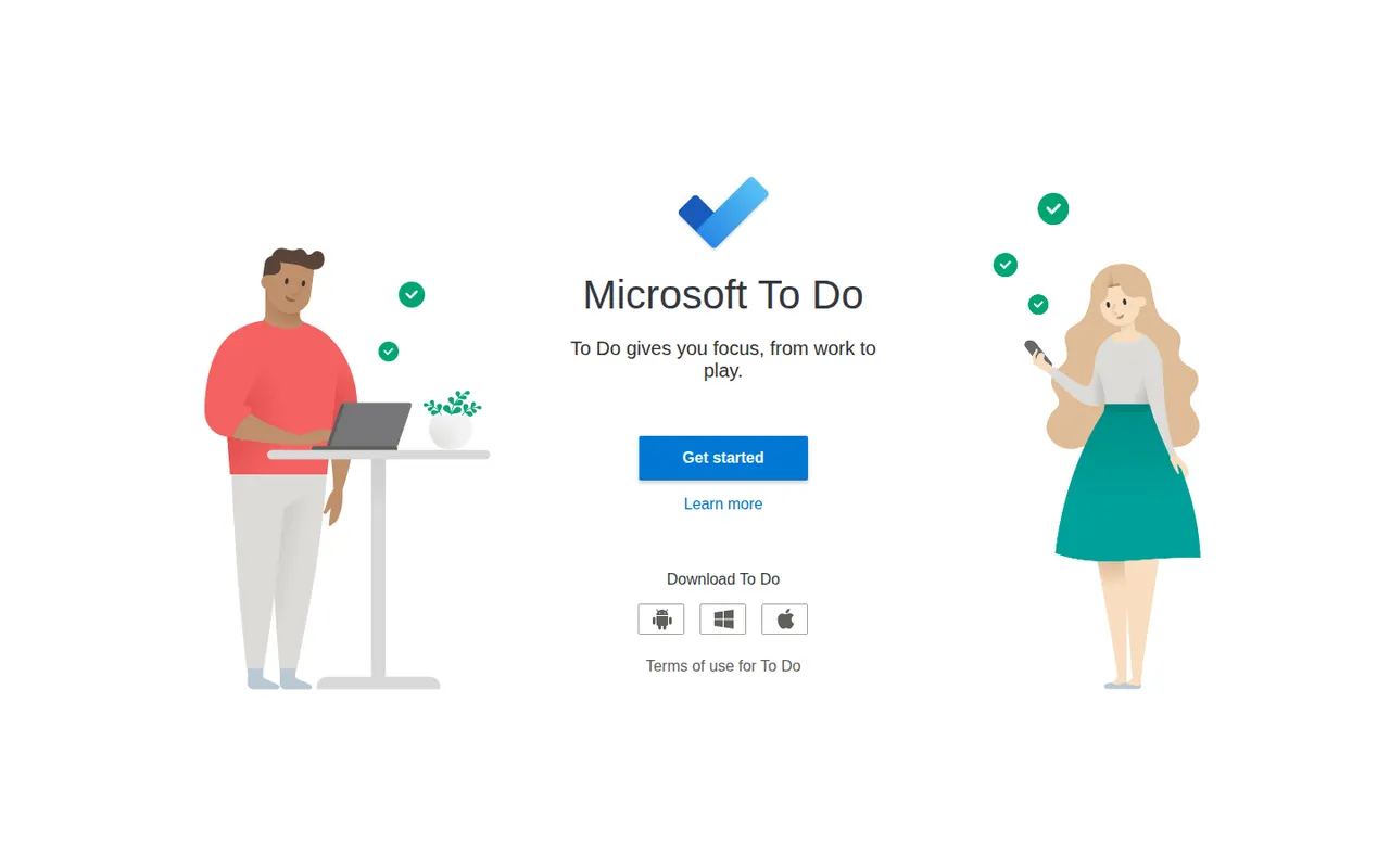 Microsoft To Do website screenshot