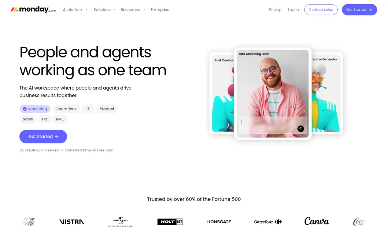 monday.com website screenshot