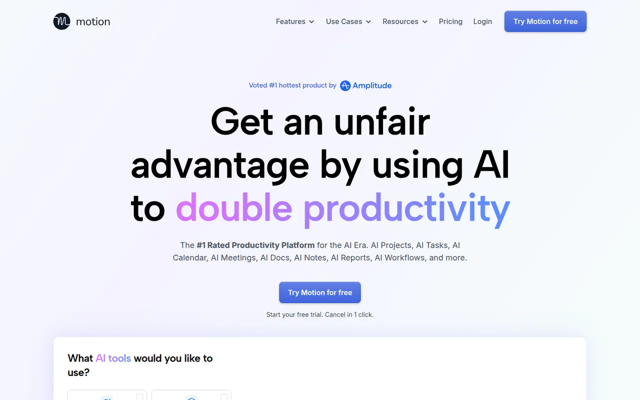 Motion website screenshot