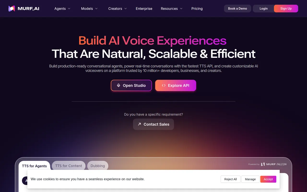 Murf AI website screenshot