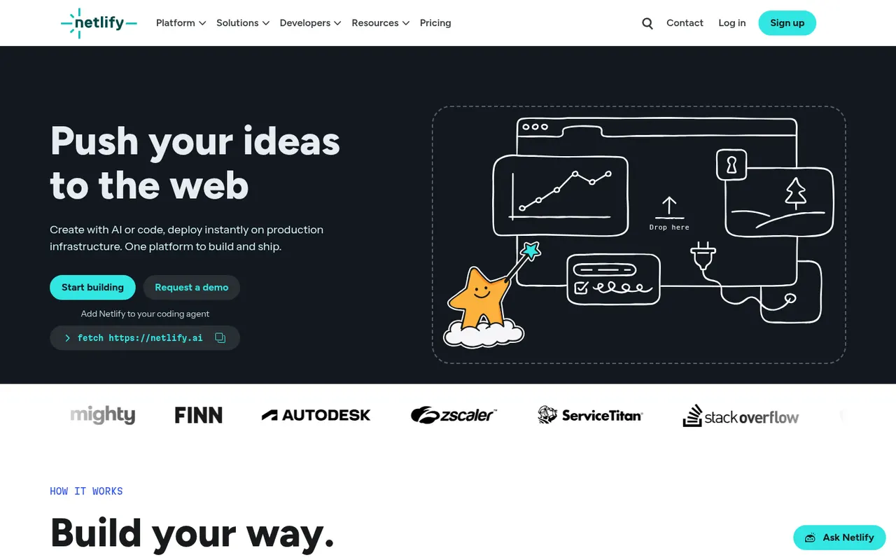 Netlify website screenshot