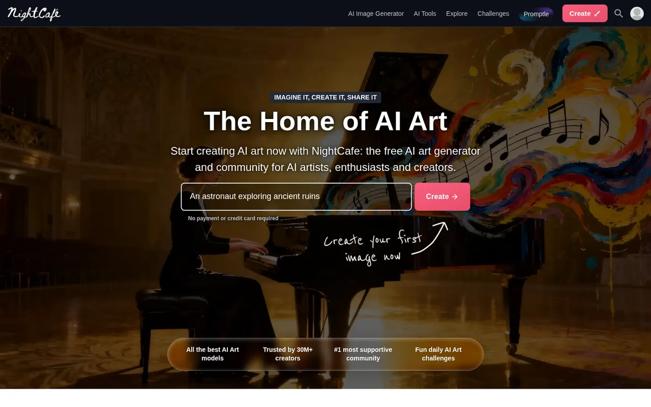NightCafe website screenshot
