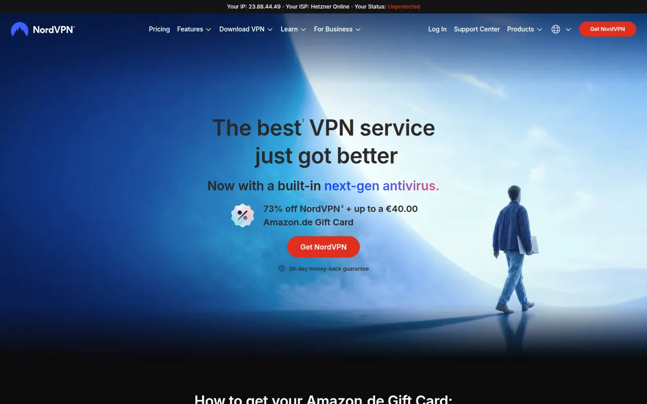 NordVPN website screenshot