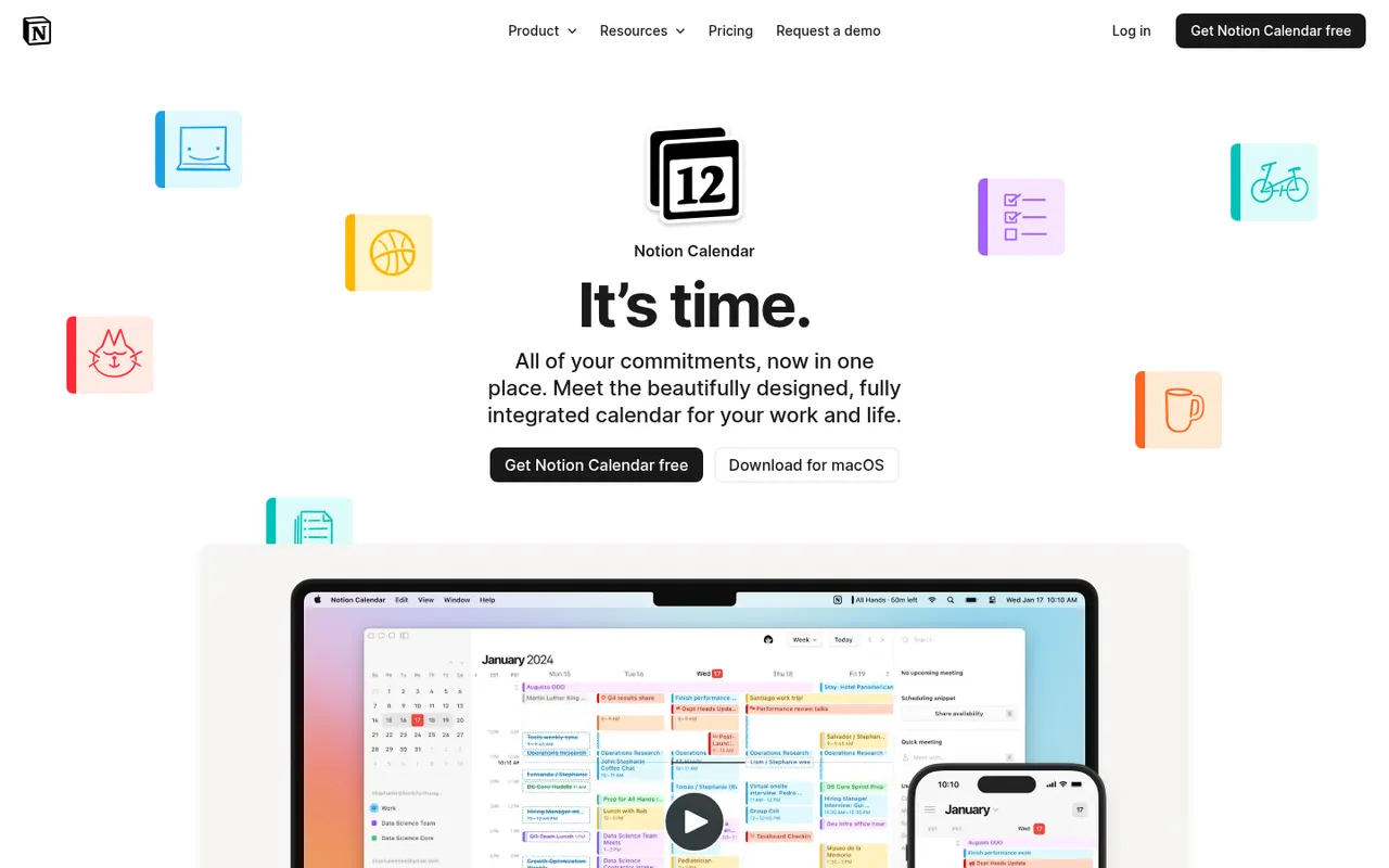 Notion Calendar website screenshot
