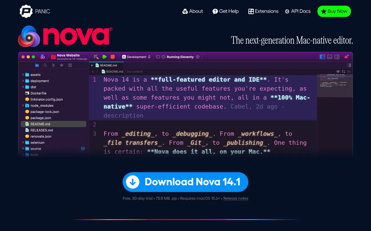 Nova website screenshot