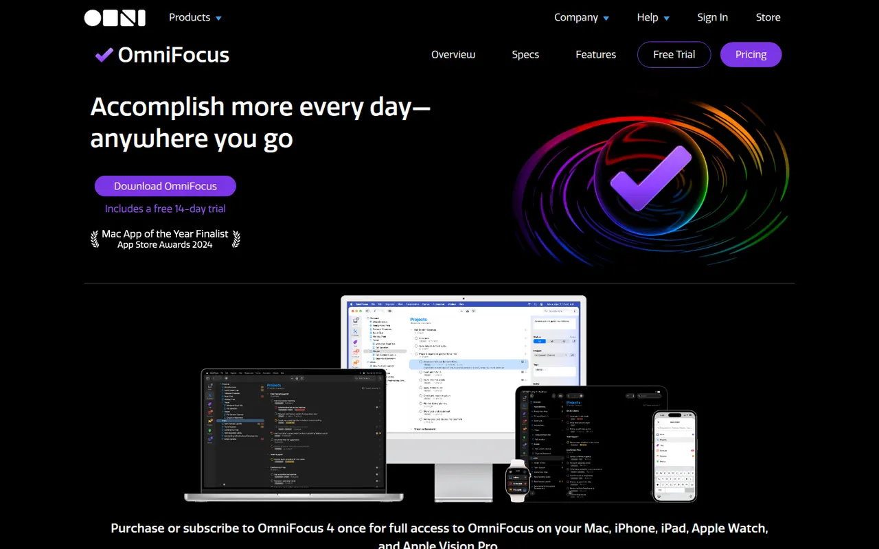 OmniFocus website screenshot