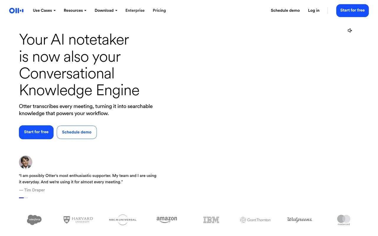 Otter.ai website screenshot