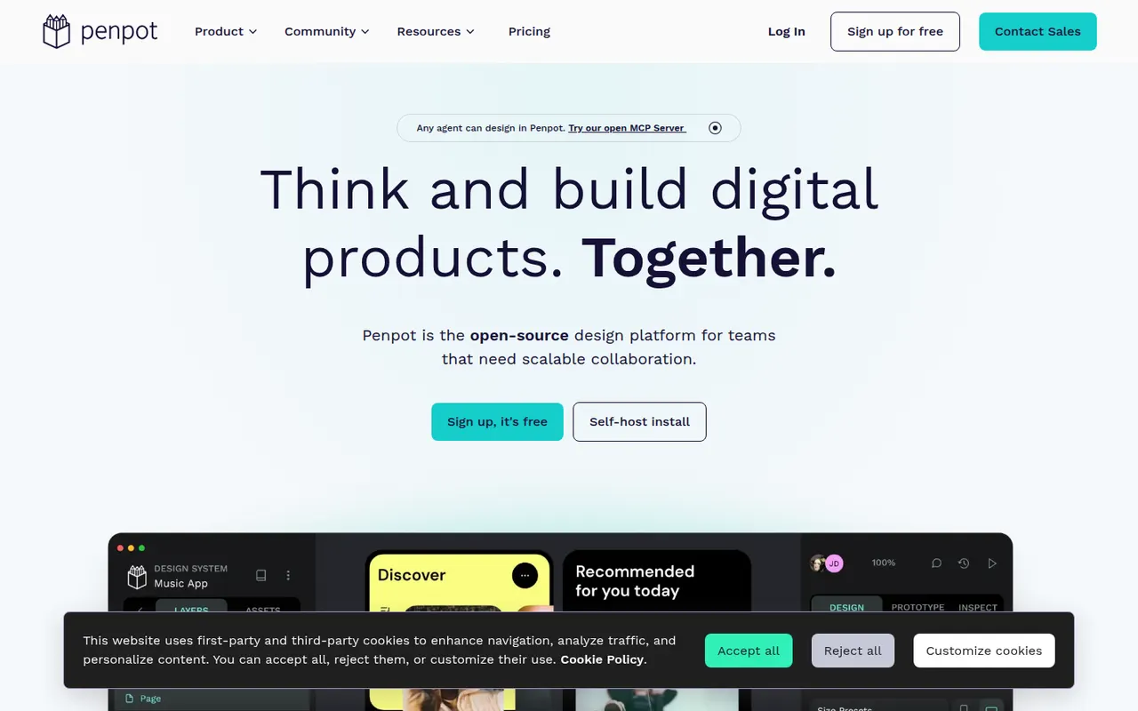 Penpot website screenshot