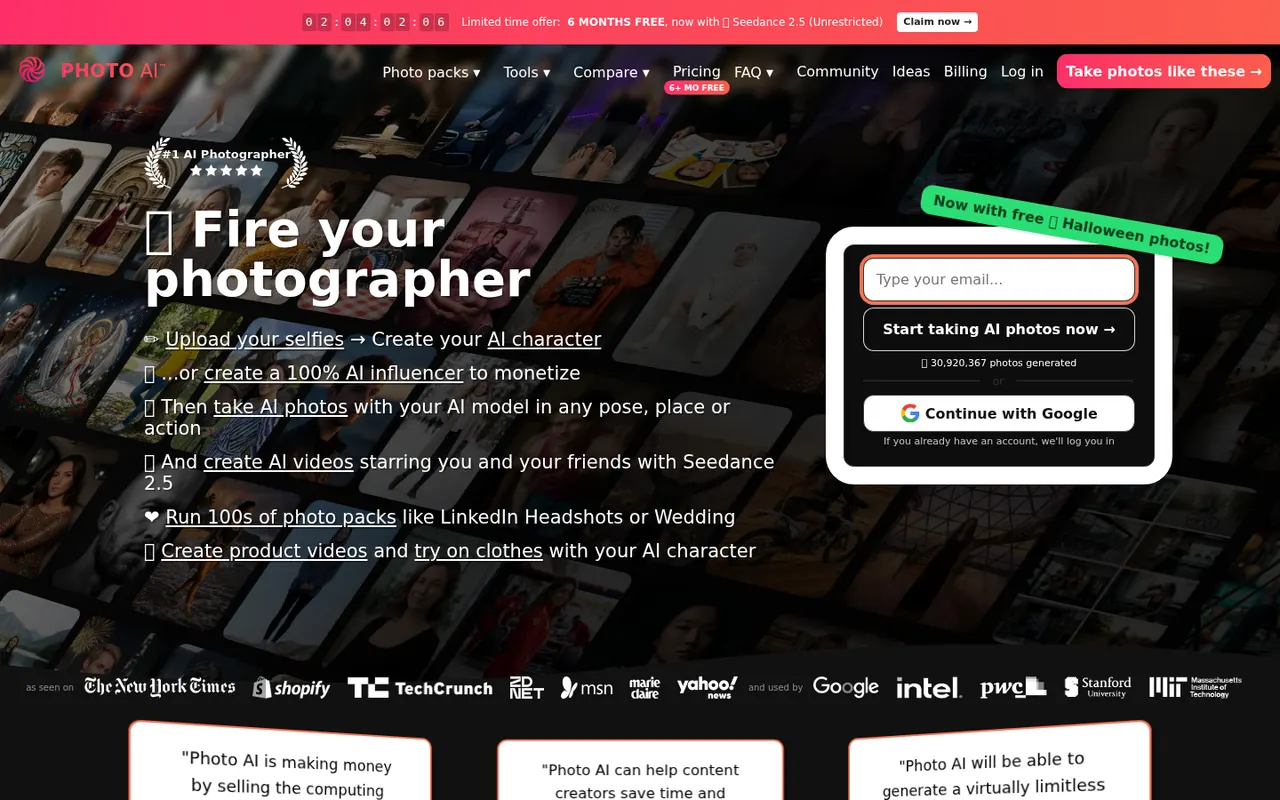 Photo AI website screenshot