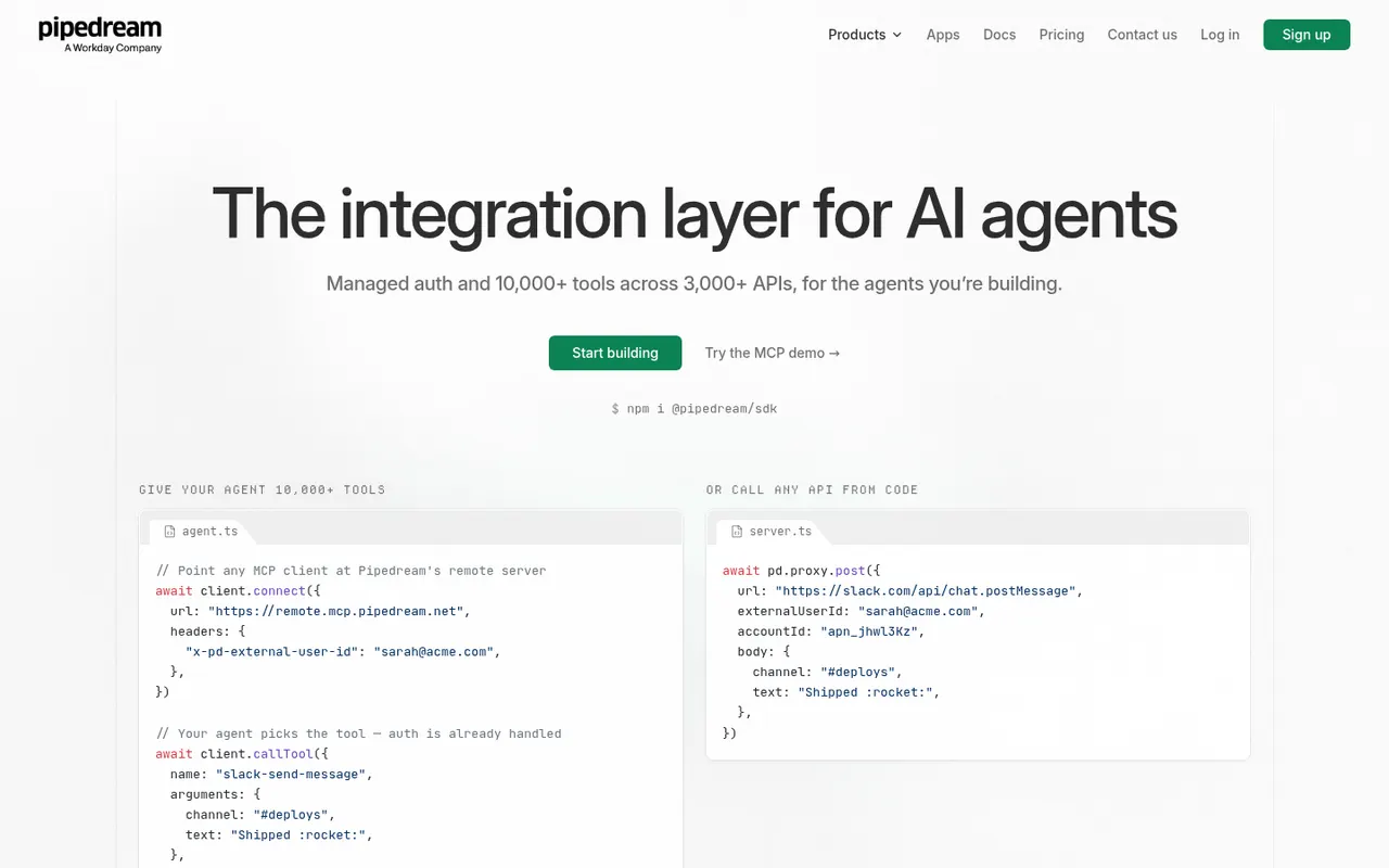 Pipedream website screenshot
