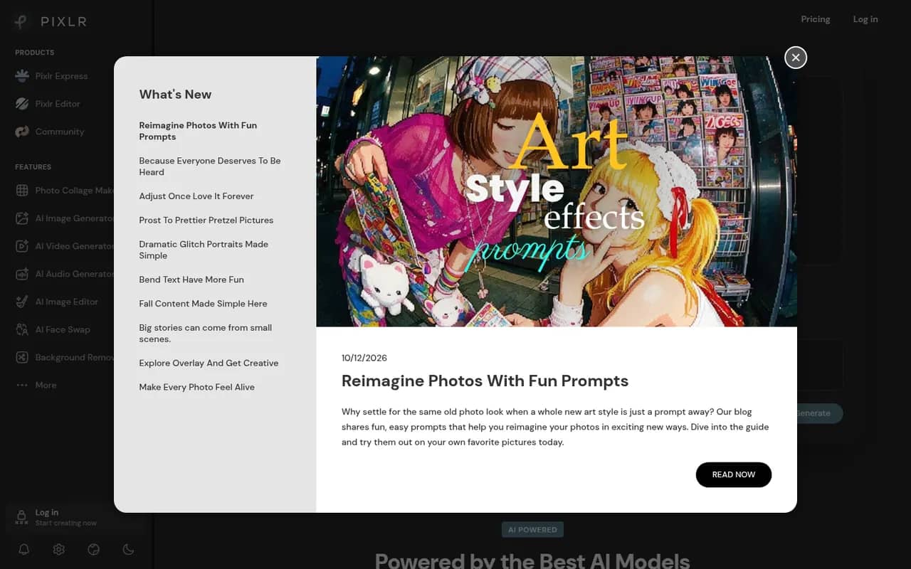 Pixlr website screenshot