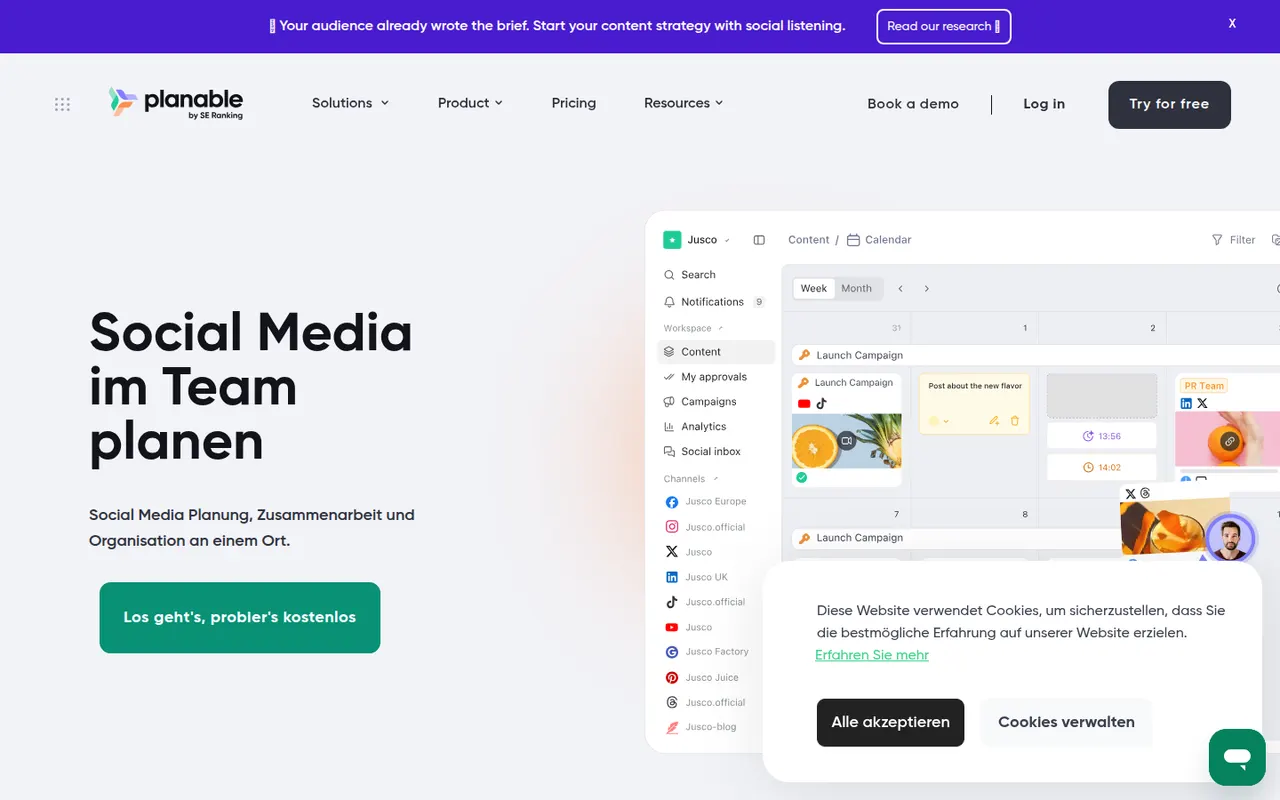 Planable website screenshot