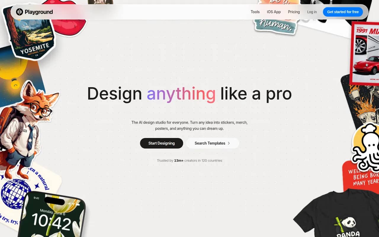 Playground website screenshot