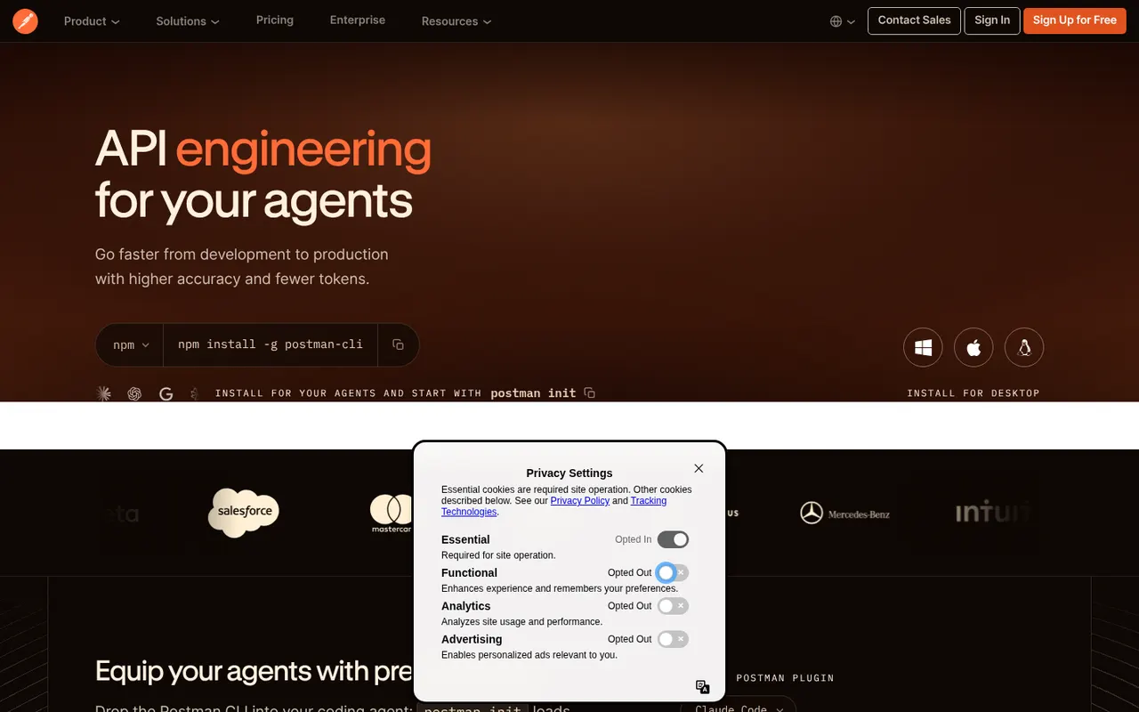 Postman website screenshot