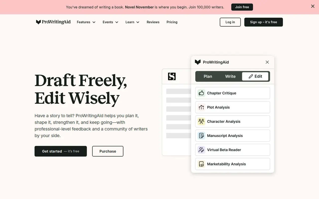 ProWritingAid website screenshot