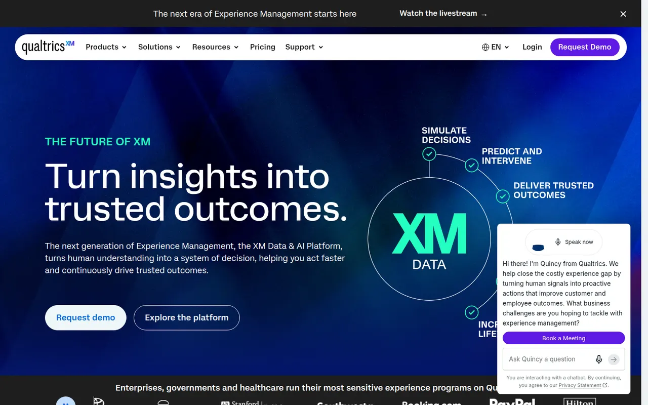 Qualtrics website screenshot
