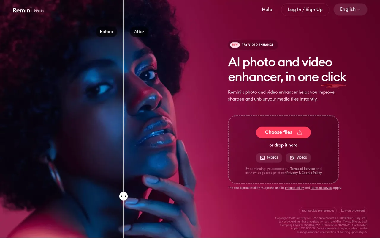 Remini website screenshot