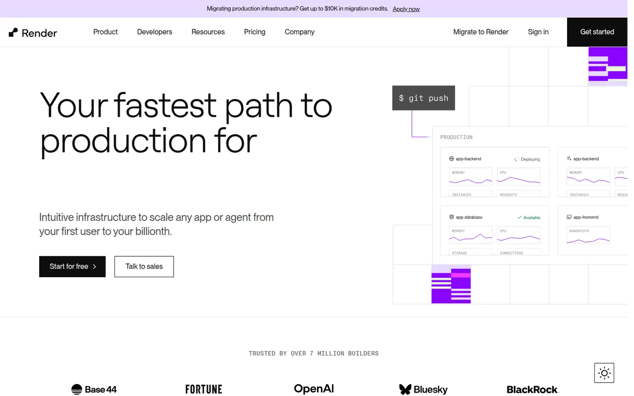 Render website screenshot