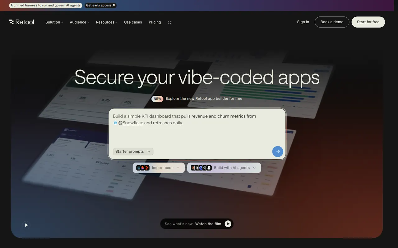 Retool website screenshot