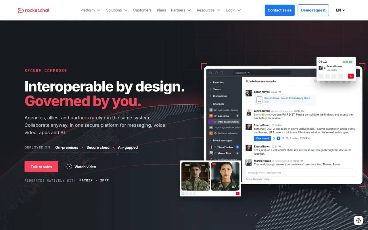 Rocket.Chat website screenshot