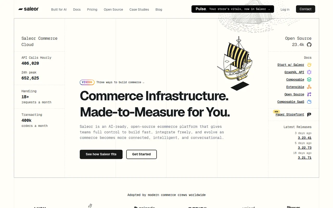 Saleor website screenshot