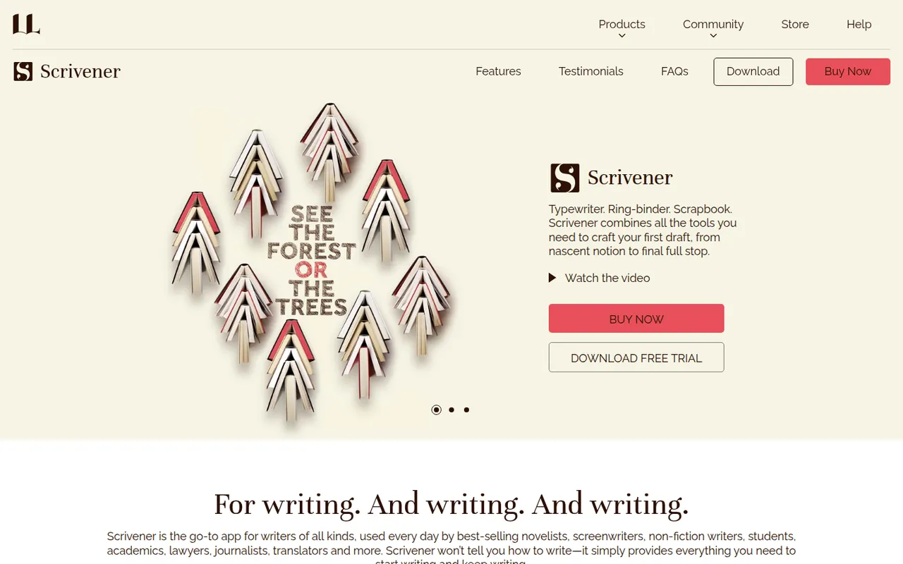 Scrivener website screenshot