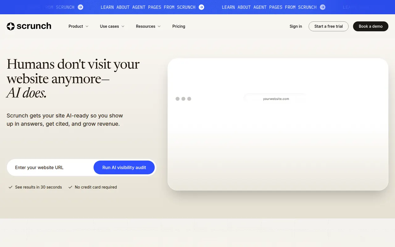 Scrunch AI website screenshot