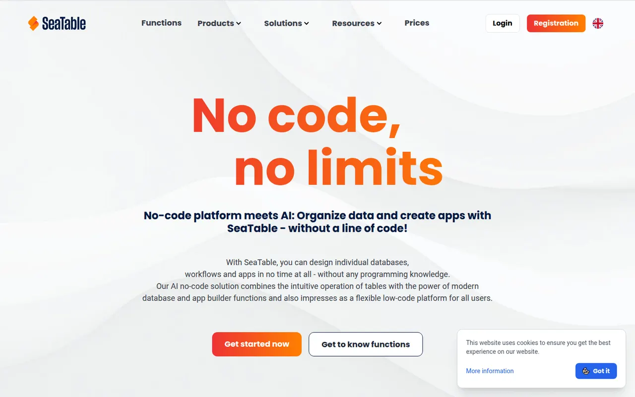 SeaTable website screenshot