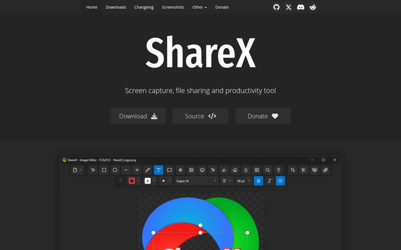 ShareX website screenshot