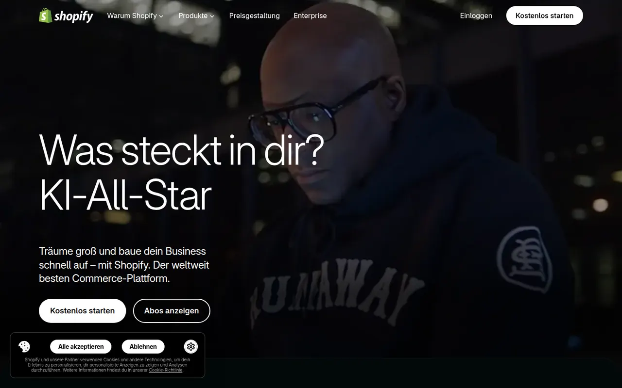 Shopify website screenshot