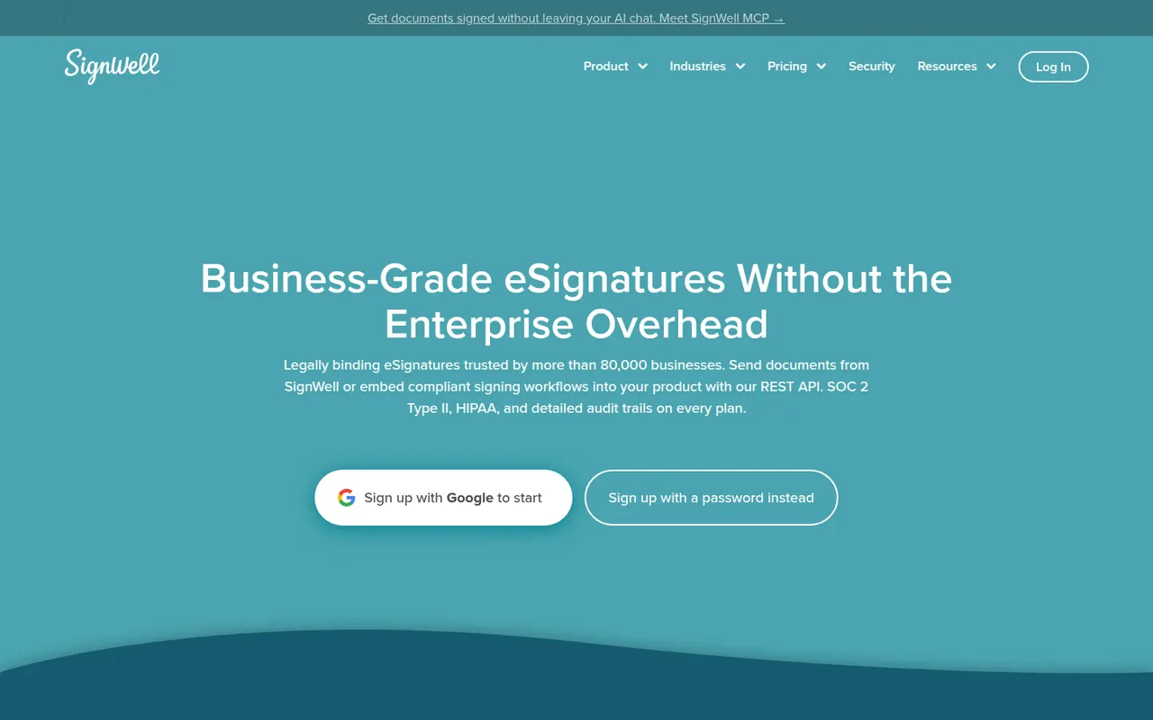 SignWell website screenshot
