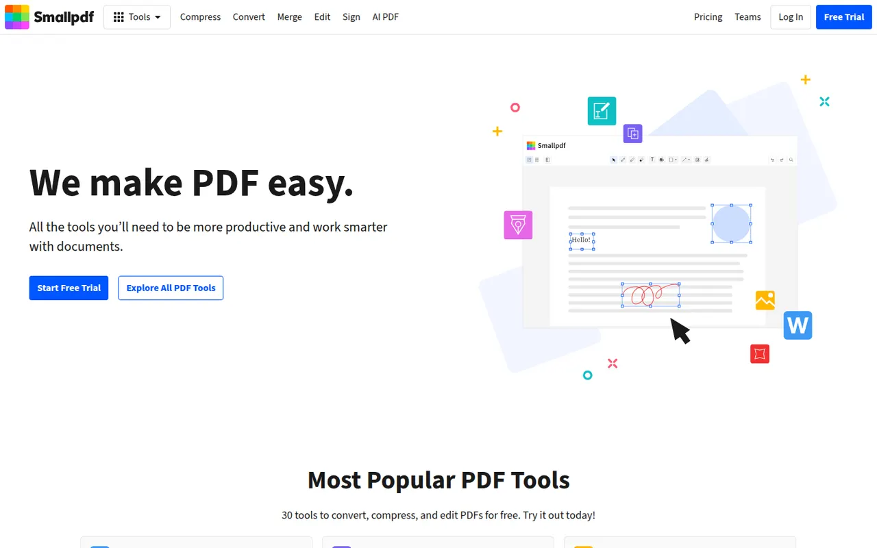 Smallpdf website screenshot