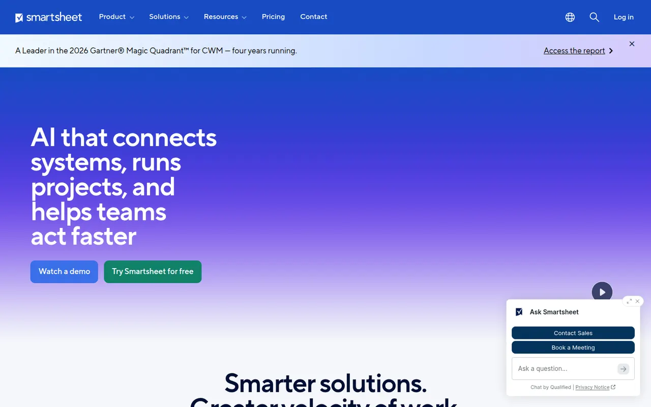 Smartsheet website screenshot