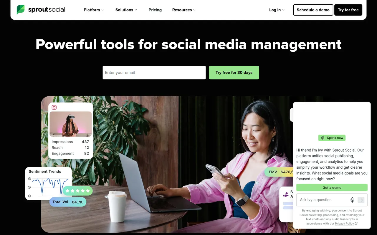 Sprout Social website screenshot