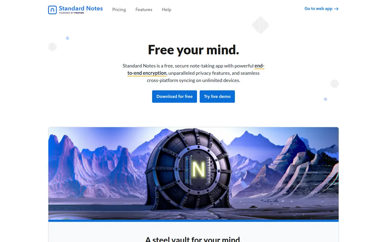 Standard Notes website screenshot