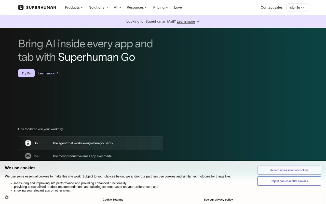 Superhuman website screenshot