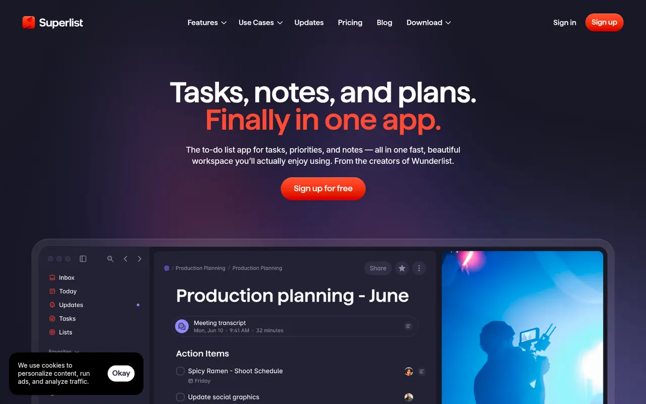 Superlist website screenshot