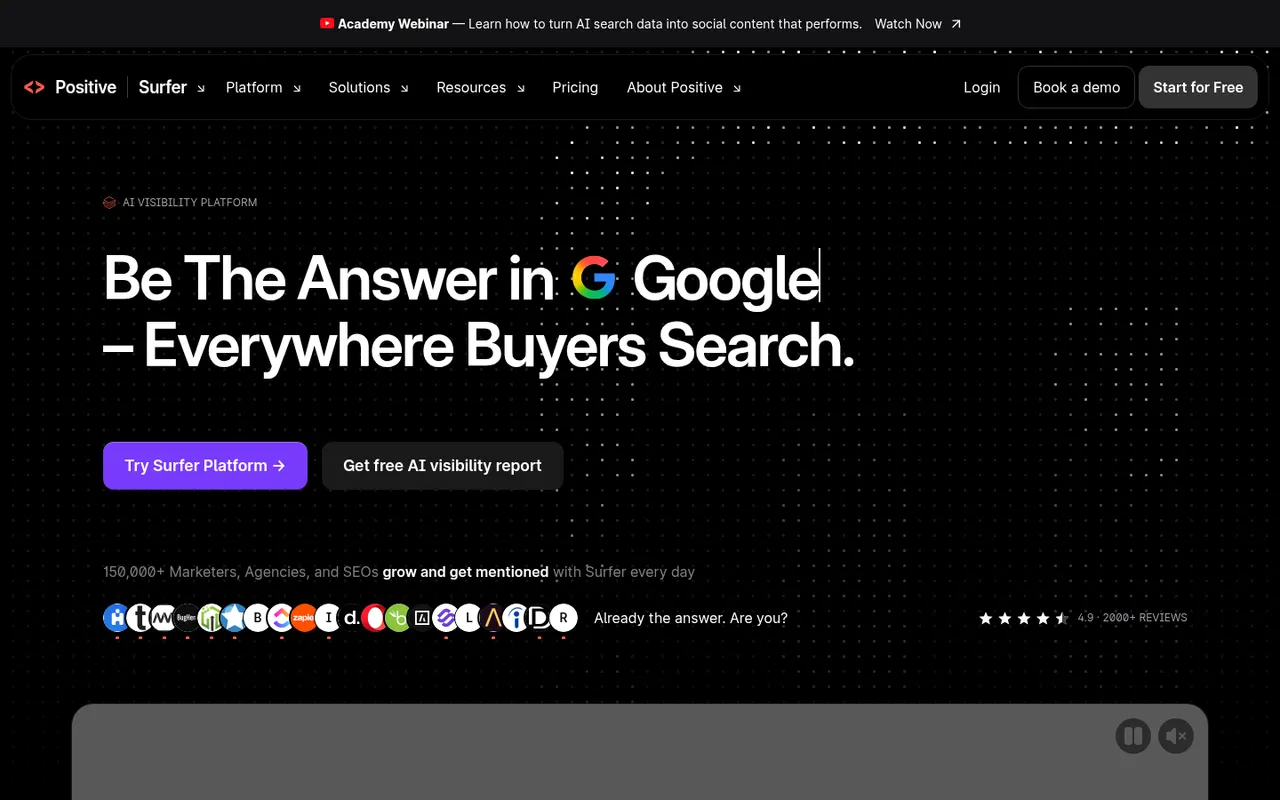 Surfer website screenshot