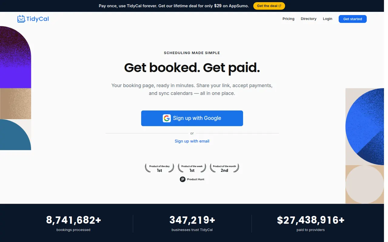TidyCal website screenshot