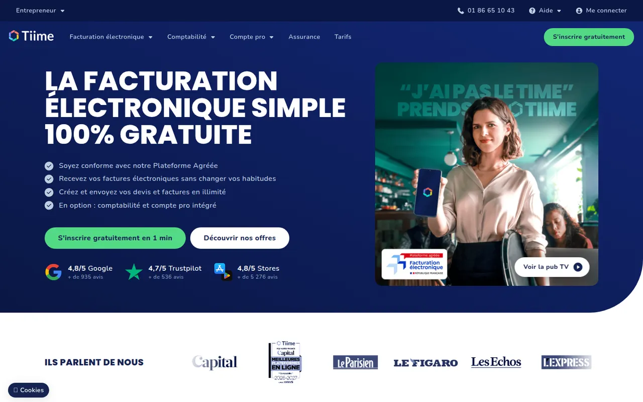 Tiime website screenshot