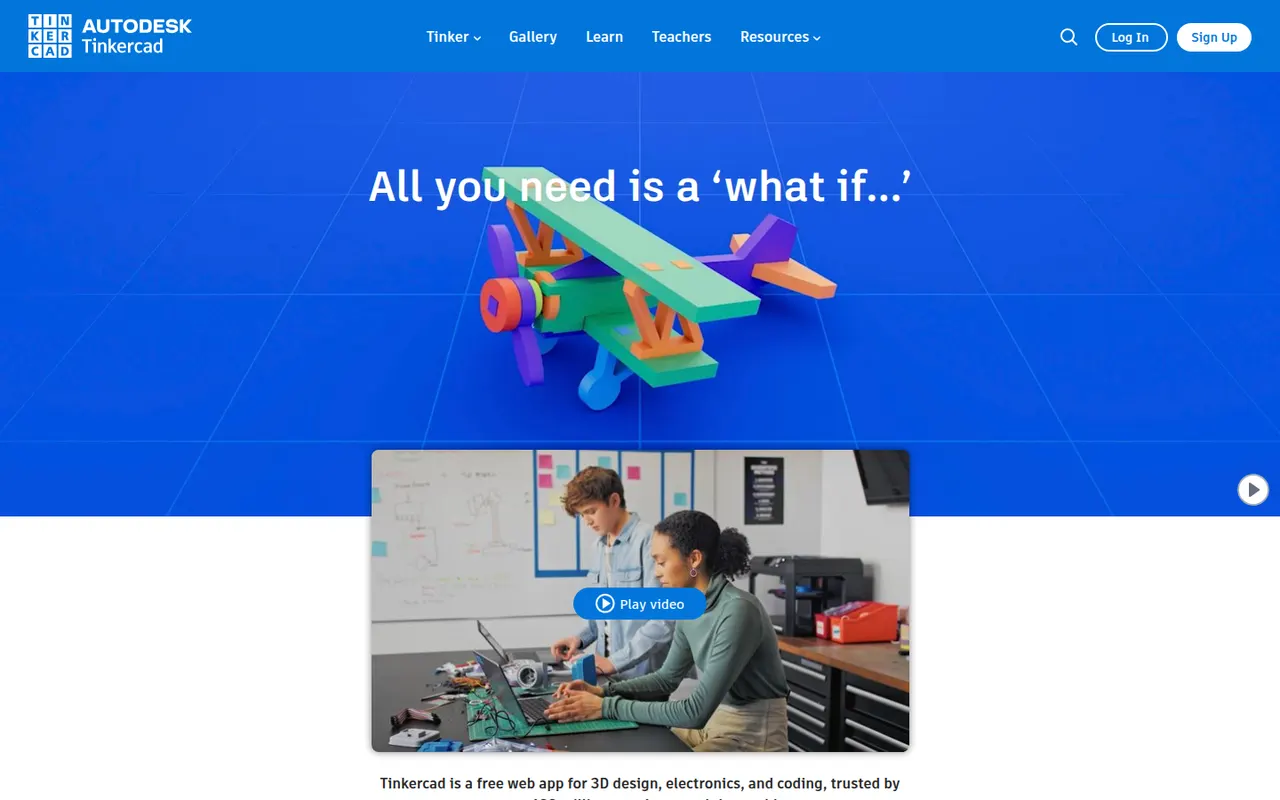 Tinkercad website screenshot