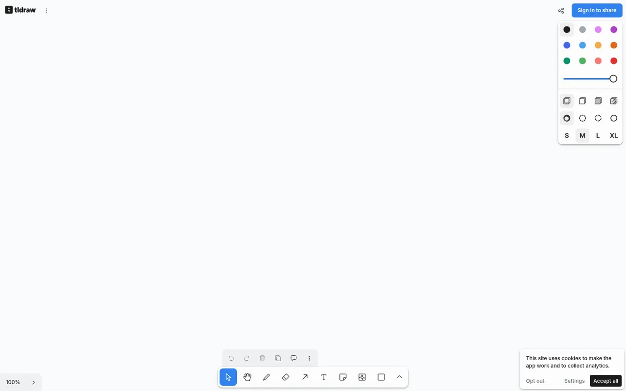 tldraw website screenshot