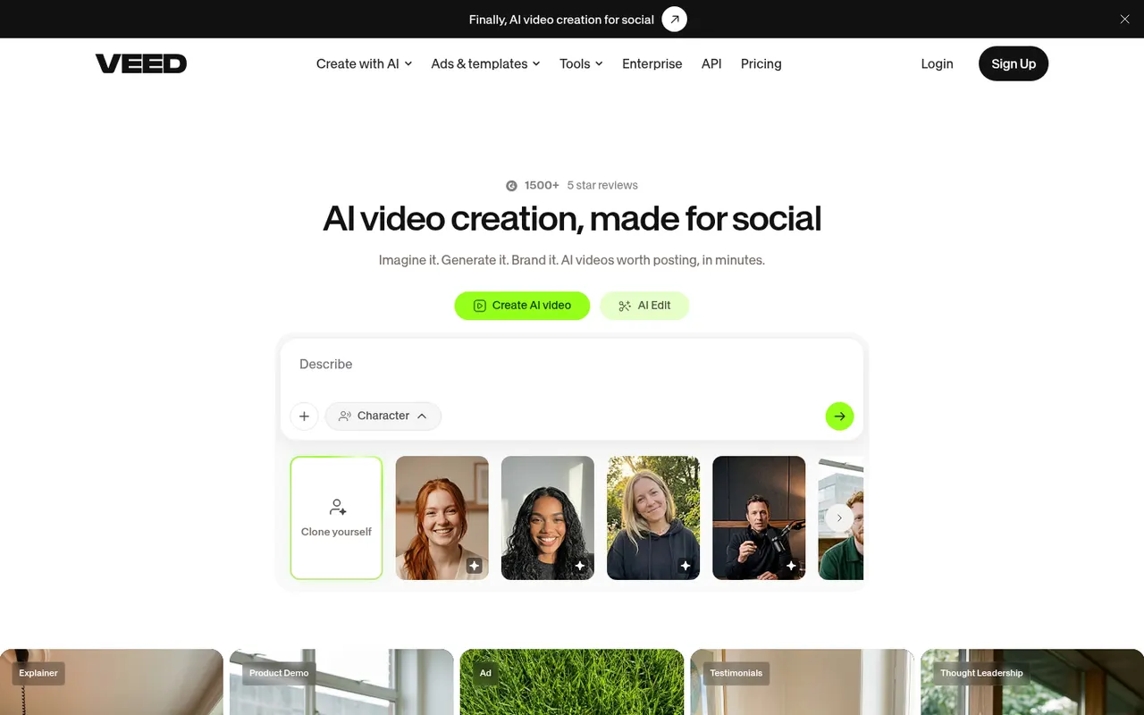 VEED website screenshot