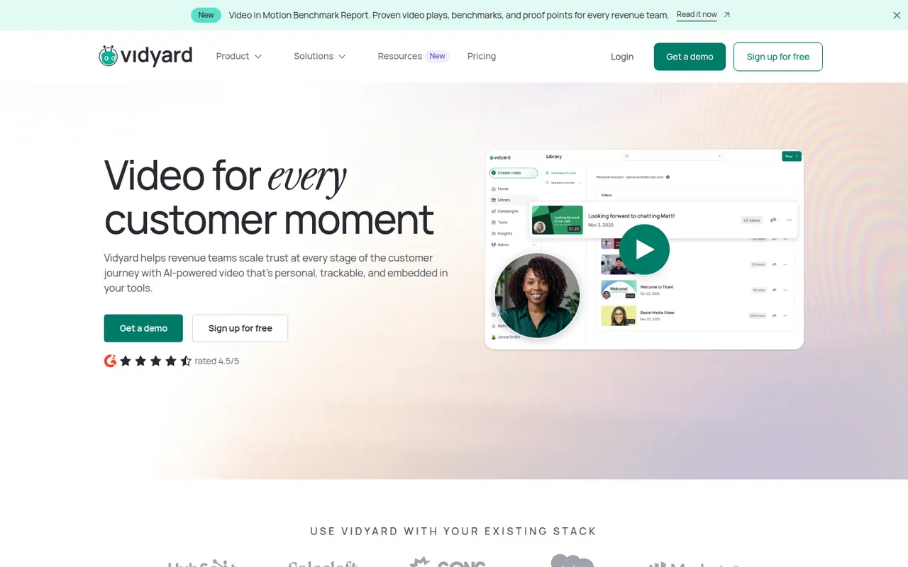 Vidyard website screenshot