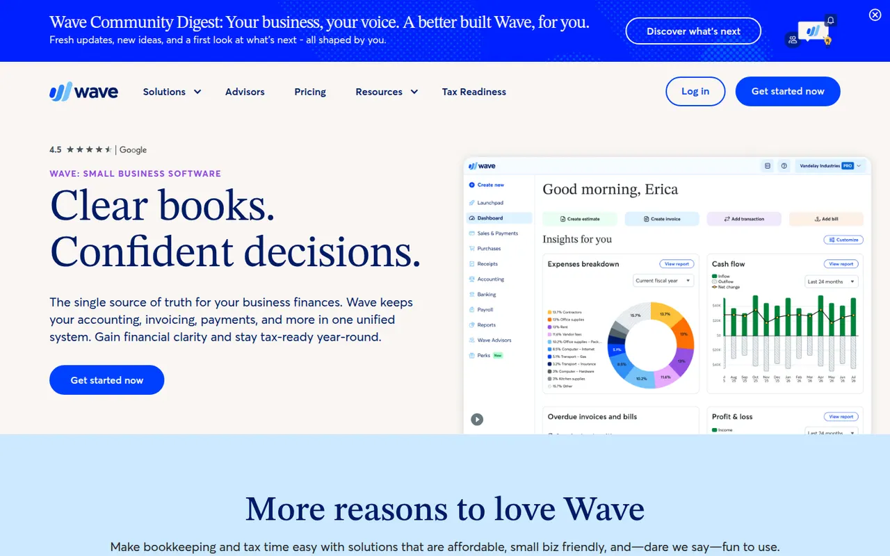 Wave website screenshot