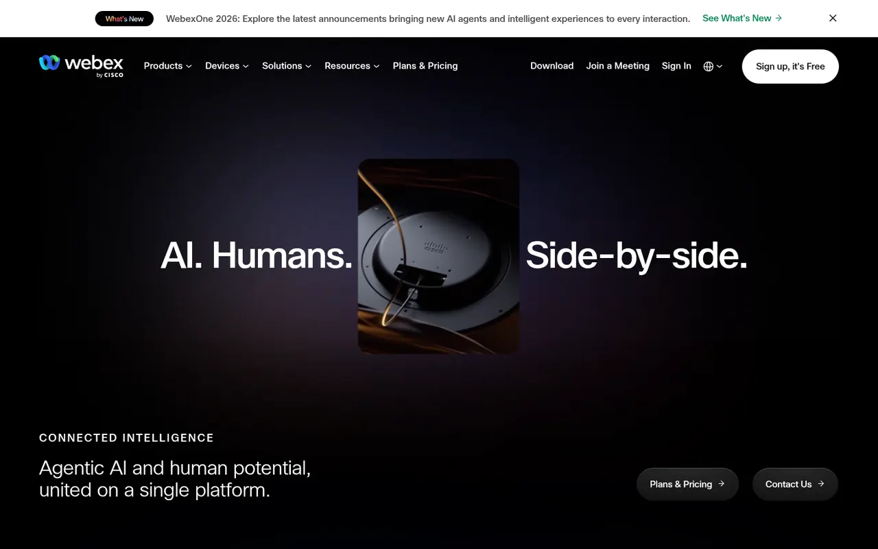 Webex website screenshot
