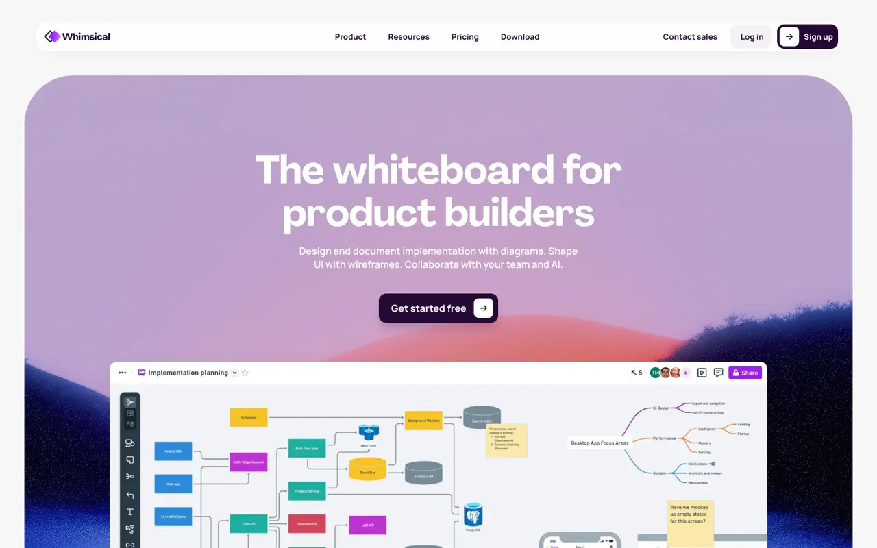 Whimsical website screenshot