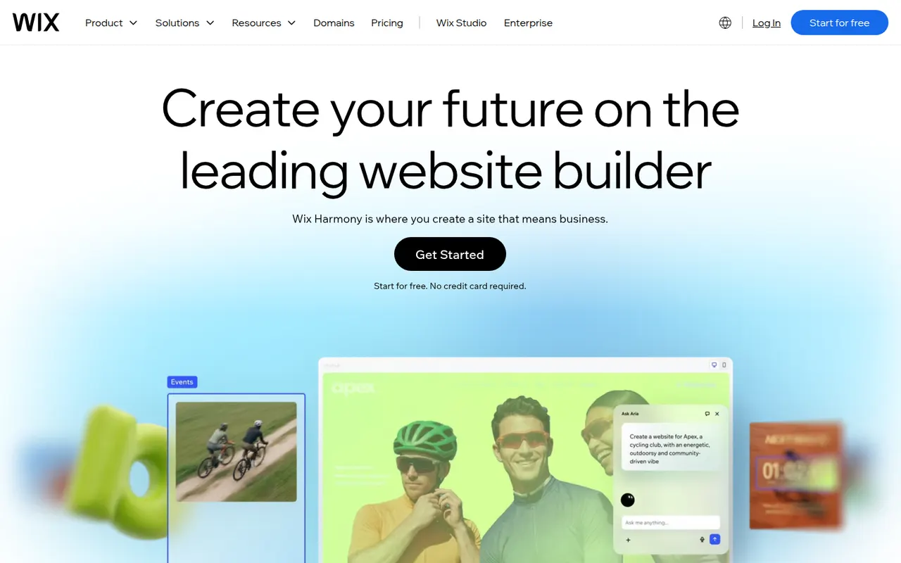 Wix website screenshot
